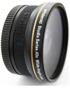 Polaroid Studio Series .43x High Definition Wide Angle Lens With Macro Attachment, Includes Lens Pouch and Cap Covers For The Canon Digital EOS Rebel SL1 (100D), T5i (700D), T4i (650D), T3 (1100D), T3i (600D), T1i (500D), T2i (550D), XSI (450D), XS (1000
