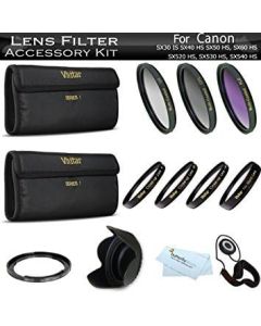67mm Lens Filter Kit For Canon SX40 HS SX50 HS, SX60 HS, SX520 HS, SX530 HS, SX540 HS Digital Camera Includes Filter Adapter (Replaces FA-DC67A) + Close Up Lens Kit Includes +1 +2 +4 +10 + 3pc Filter Kit + More