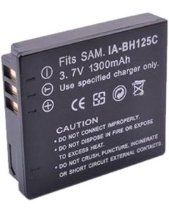 Amsahr S-IABH125C Digital Replacement Battery Plus Travel Charger for Samsung IA-BH125C with Lens Accessories Pouch (Gray)