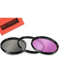 62mm Multi-Coated 3 Piece Filter Kit (UV-CPL-FLD) For Nikon DF, D90, D3000, D3100, D3200, D3300, D5000, D5100, D5200, D5300, D5500, D7000, D7100, D300, D300s, D600, D610, D700, D750, D800, D810 Digital SLR Cameras Which Has Any Of These Nikon Lenses 20mm